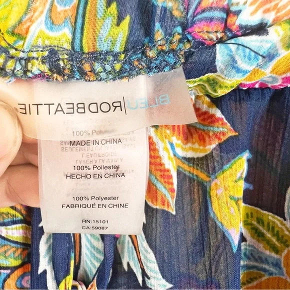 Bleu Rod Beattie Multicolor Floral Ruffle Swim Coverup Pants Womens Size 6 - Picture 6 of 9